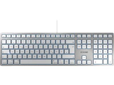 CHERRY KC 6000 SLIM Für MAC, Tastatur, Standard, Cherry SX Scherentechnology, kabelgebunden, Silber/Weiß von CHERRY