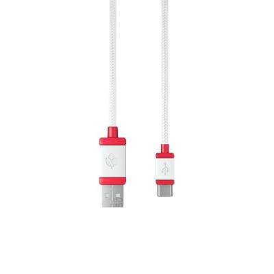 CHERRY USB CABLE 1.5, geflochtenes USB-C auf USB-A Kabel, zum Laden & zur Datenübertragung, für Tastatur, Maus, Smartphone, Tablet und mehr, 1,5 m lang, Weiß von CHERRY