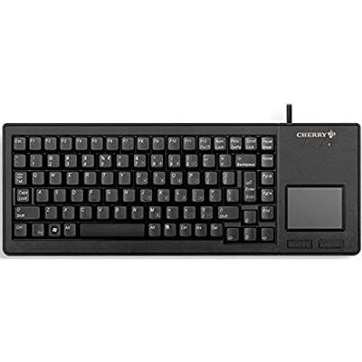 CHERRY XS Touchball Keyboard, Internationales Layout, QWERTY Tastatur, kabelgebundene Tastatur, mechanische Tastatur, ML Mechanik, Hochwertiges Touchpad mit zwei Maustasten, schwarz von CHERRY