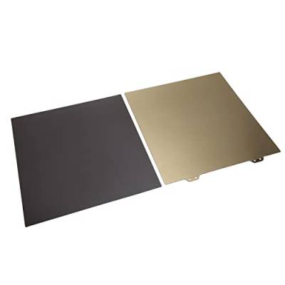 CHICIRIS PEI-Stahlplatte, Doppelseitige Beschichtungs-Goldhitzebeständigkeit für 3D-Drucker-Gebäudeplattendruck (Stahlplatte mit Magnetaufkleber) von CHICIRIS