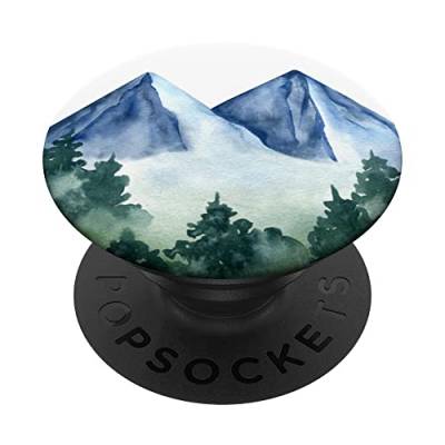 Aquarell Berge Wald PopSockets mit austauschbarem PopGrip von CJ Merch