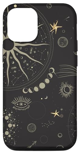 Hülle für iPhone 12/12 Pro Nahtlose Astrologie Muster Sternzeichen Mystic Mond Sterne Planeten von CJ Merch