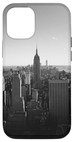Hülle für iPhone 12/12 Pro New York Empire State Building Manhatten Schwarz und Weiß USA von CJ Merch