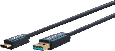 CLICK 45123 - USB 3.0 Kabel, A Stecker auf C Stecker, blau, 0,5 m von CLICKTRONIC