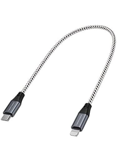 CableCreation USB C Lightning Kabel Kurz 30cm, [MFi-Zertifiziert] iPhone ladekabel, Schnellladekabel für iPhone 14/14 Pro Max/13/13 Pro/11/11 Pro/X/XS/XS Max/XR/ 8 Plus/iPad/Airpods Pro, usw. von CableCreation