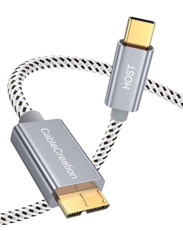 CableCreation USB Micro B auf USB C Kabel 0.6m, USB 3.1 C auf Micro B Kabel 10Gbps USB C auf externe Festplatte Kabel Kompatibel mit MacBook Pro Air Galaxy S5 My Passport Elemente etc, Space Grey von CableCreation