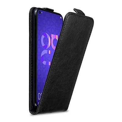 Cadorabo Hülle kompatibel mit Honor 20 / 20S / Huawei NOVA 5T Flip Design aus Premium Kunst Leder Flip Klappbare Stoßfeste Magnetische Cover Hülle für Honor 20 / 20S / Huawei NOVA 5T Tasche in Schwarz von Cadorabo