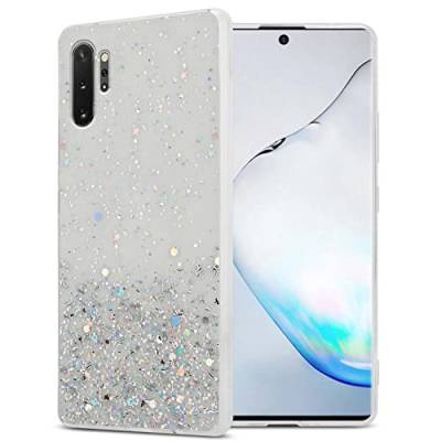 Cadorabo Hülle kompatibel mit Samsung Galaxy Note 10 Plus Rundumschutz TPU Silikon Case Mädchen Glitzer Strass Design Slim Kratzfest Weiche Bling Schutzhülle für Galaxy Note 10 Plus in Transparent von Cadorabo