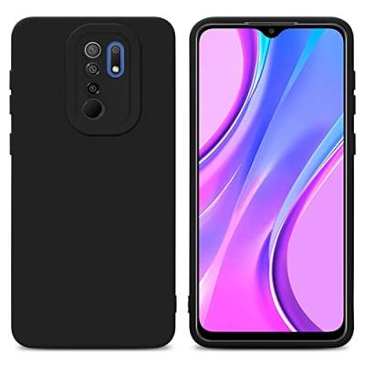 Cadorabo Hülle kompatibel mit Xiaomi RedMi 9 Schutzhülle TPU Silikon Case Liquid Design mit Kameraschutz Slim Kratzfest Weiche Gummi mit Rundumschutz Case Hülle für Xiaomi RedMi 9 in Schwarz von Cadorabo