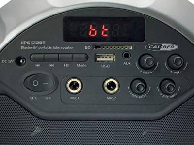Caliber Karaoke Set - Partybox mit Mikrofon - Bluetooth - Aux-in - USB - SD - Kabellos für bis zu 6 Stunden - 15 W Leistung - Schwarz von Caliber