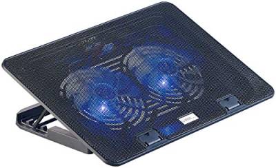 Callstel Laptop Kühler: Ultraleiser Notebook-Kühler bis 43,8 cm (17"), 2 Lüfter, LED, 15 dB (leiser Laptop Kühler, Coolerpad, Kühlunterlage) von Callstel