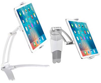 Callstel Tablet Halterung Tisch: Tisch-Ständer und Wand-Halter kompatibel mit iPads und Tablet-PCs bis 12,9 Zoll (iPad Halterung Tisch, Tablet Wandhalterung, Samsung Galaxy) von Callstel