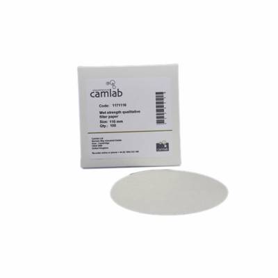 Camlab 1171118 Filterpapier Grad 155 [50] Qualitative Nassfestigkeit, 150 mm Durchmesser, 100 Stück von Camlab