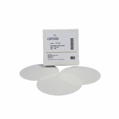 Camlab 1171146 Filterpapier Grade 11 [41] (100 Stück), schnellfiltrierend, aschellos, 150 mm Durchmesser von Camlab