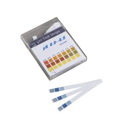 Camlab 1192615 pH-Teststreifen pH, 0,0-6,0. Packung mit 100 Stück von Camlab