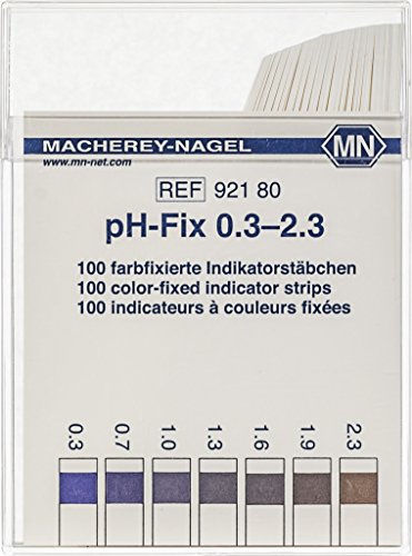 Camlab pH-Fix 1138931 Indikatorstäbchen, pH 0,3-2,3, 6 x 85 mm, 100 Stück von Camlab