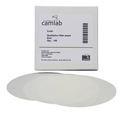 camlab 1171098 Grade 118 [5] Qualitative Filter Papier, Sehr langsam Filterung, 70 mm Durchmesser (100 Stück) von Camlab