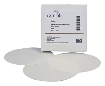 camlab 1171180 Grade 51 [541] Quantitative Wet Stärke Filter Papier, 110 mm Durchmesser (100 Stück) von Camlab