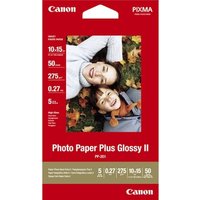 Canon 2311B003 Fotopapier Plus II PP-201, glänzend, 50 Blatt, 275 g/m² 10x15cm von Canon