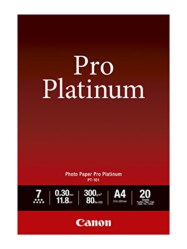 Canon 2768B016 PT-101 pro platinum photo paper inkjet 300g/m2 A4 20 Blatt Pack von Canon