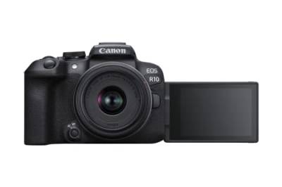 Canon EOS R10 Systemkamera + RF-S 18-45mm F4.5-6.3 is STM Zoomobjektiv (24.2 MP, 4K Videokamera, APS-C Sensor, Kamera mit Deep Learning AF II, STM, WLAN, Bluetooth, ideal für Content Creator) von Canon