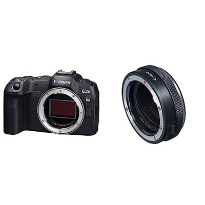 Canon EOS R8 Systemkamera - Spiegellose Vollformat Kamera & Bajonettadapter EF-EOS R mit Objektiv-Steuerring CR-EF-EOSR Schwarz von Canon