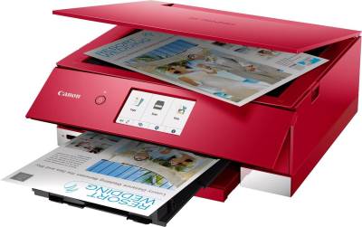 Canon PIXMA TS8352a - Multifunktionsdrucker - Farbe - Tintenstrahl - 216 x 297 mm (Original) - A4/Legal (Medien) - bis zu 15 ipm (Drucken) - 200 Blatt - USB 2.0, Bluetooth, Wi-Fi(n) - Rot (3775C116) von Canon