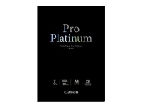 Canon PT-101 Pro Platinum Fotopapier A4 – 20 Blatt, Hoch-Glanz, 300 g/m², Schwarz, 300 µm, Canon Lucia, ChromaLife100+, 20 Blätter von Canon