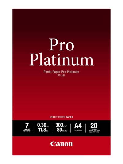 Canon PT-101 Pro Platinum Fotopapier glänzend A4 210x297mm 300 g/m² - 20 Blat... von Canon