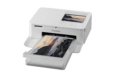 Canon SELPHY CP1500 Mini Fotodrucker mobil tragbar unterwegs (bis Postkartengröße 10x15cm, WLAN, kabellos, Thermosublimation, App, farbstabil 100 Jahre) weiß [ohne Farbband/Papier, ohne Akku] von Canon