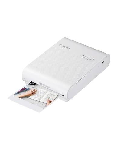 Canon SELPHY SQUARE QX10 Mini-Fotodrucker - mit quadratischem Druck (eingebauter Akku, WLAN, 287 dpi x 287 dpi, USB Kabel, Thermosublimationsdruck), weiß von Canon