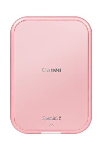 Canon Zoemini 2 Mini Fotodrucker mobil tragbar unterwegs Hosentasche (Fotodruck 5x7,6 cm, kabelllos, für Smartphone + Tablet, eingebauter Akku, App, Bluetooth) roségold [+ 10er Zink Druck-Set] von Canon
