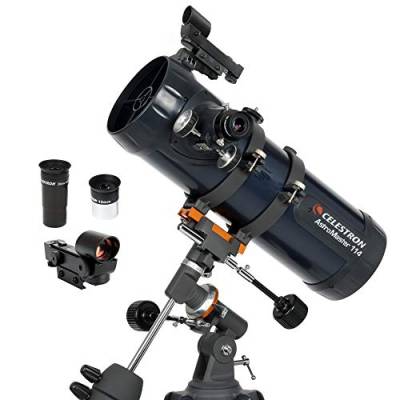 Celestron 31042 AstroMaster 114EQ Newtonsches Spiegelteleskop, Dunkelblau von Celestron