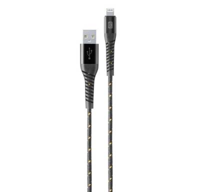 Cellularline Extreme Cable, Tetra Force Lightning-Kabel mit Kevlar Faser, 1m USB-Kabel von Cellularline