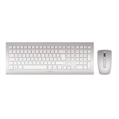 CHERRY DW 8000 kabelloses Tastatur- und Maus-Set, silber / weiß, mit abriebfester Laserbeschriftung von Cherry