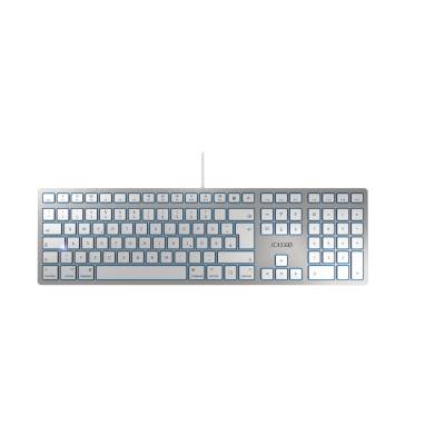 CHERRY KC 6000 SLIM FOR MAC Tastatur, Ultra flaches Design-Keyboard mit Mac-Layout, kabelgebunden, silber von Cherry
