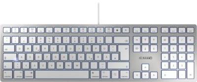 CHERRY KC 6000 Slim für MAC USB Tastatur Deutsch, QWERTZ, Mac Silber, Weiß von Cherry