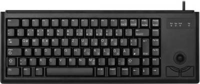 Cherry Compact-Keyboard G84-4400 USB Tastatur Deutsch, QWERTZ Schwarz Integrierter Trackball von Cherry