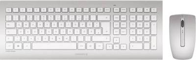 Cherry DW8000 Funk Tastatur, Maus-Set Spritzwassergeschützt Deutsch, QWERTZ Weiß, Silber von Cherry