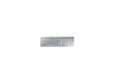 Cherry KC 6000 SLIM Kabelgebundene Tastatur, Silber/ Weiß, USB Tastatur von Cherry