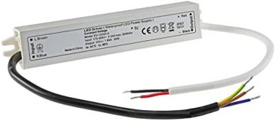 Elektronischer LED-Trafo 12V 20Watt IP67 vergossen 170-250V Gleichrichter 230V~ auf 12V= Für Innen & Aussen Wasserdicht von ChiliTec