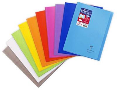 Clairefontaine 971601C Heft Koverbook (DIN A4, 21 x 29,7 cm, kariert, 48 Blatt, 90 g, transparent) 1 Stück farbig sortiert von Clairefontaine
