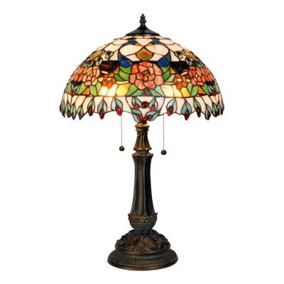Farbenprächtige Tischleuchte Maja, Tiffany-Design von Clayre&Eef