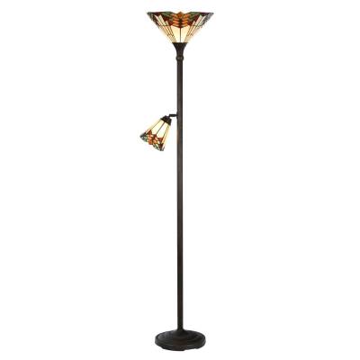 Stehlampe 5969 mit Leselicht, Tiffany-Stil von Clayre&Eef
