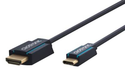 Clicktronic 3m USB C zu HDMI Adapter für TV – USB-C auf HDMI 2.0 Adapterkabel 4K 60Hz - Thunderbolt 3 Kompatibel - Kompatibel mit iPad Pro Air, MacBook Pro, iMac, Galaxy, Surface Book 2, XPS 15/13 von Clicktronic