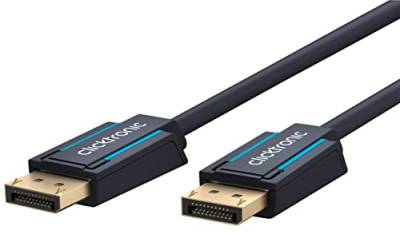Clicktronic DisplayPort Kabel 1.4 mit DisplayPort Stecker auf DP-Stecker / 4320p / 8k / 60 Hz / 2160p / 4K / 120 Hz/UHD/FullHD/für Gaming Monitor Grafikkarte Laptop TV/Vergoldet / 2m von Clicktronic