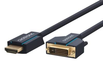 Clicktronic HDMI / DVI-Kabel , Adapterkabel zwischen HDMI und DVI-D, vergoldete Kontakte, zweifach geschirmt, 7,5 m von Clicktronic