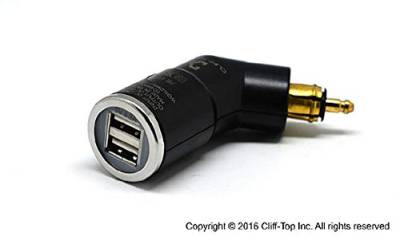 Cliff Top 4,6A-Motorrad-DIN-USB-Ladegerät (abgewinkelt), kompatibel mit BMW Motorrädern von Cliff Top