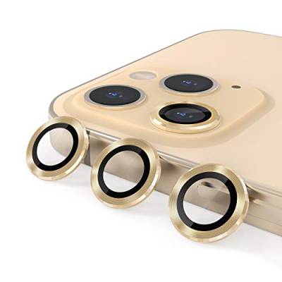 CloudValley Kameraschutz Kompatibel mit iPhone 12 Pro Max Kamera Panzerglas, Camera Protector HD Klar Aluminiumlegierung Kamera Schutzfolie Linse, Blasenfrei Gehärtetes Glas - Oro von CloudValley