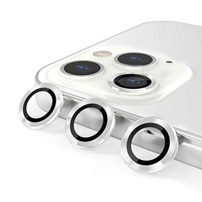 CloudValley Kameraschutz Kompatibel mit iPhone 12 Pro Max Kamera Panzerglas, Camera Protector HD Klar Aluminiumlegierung Kamera Schutzfolie Linse, Blasenfrei Gehärtetes Glas- Sliber von CloudValley